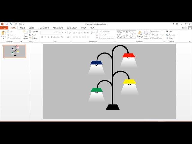 PowerPoint Tutorial || Animated lamp Design in PowerPoint || Learn PowerPoint Easy steps ||