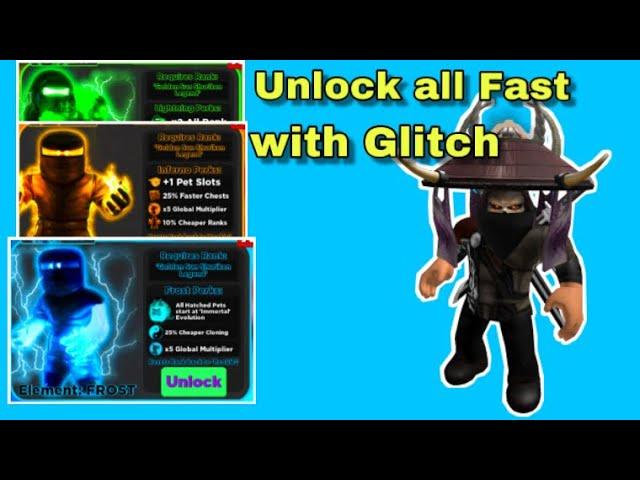 How to Unlock all Altar Of Elements fast with Glitch | Ninja Legends