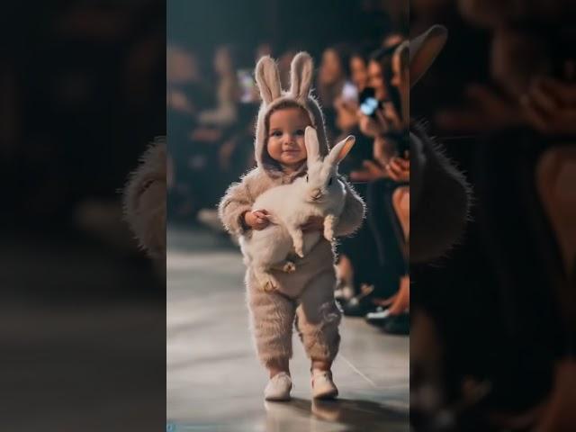 ramp walk of kids with subtitles of animals