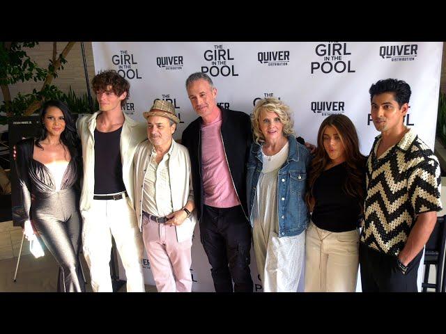 The cast of "The Girl in the Pool" poses together at the world premiere in Beverly Hills