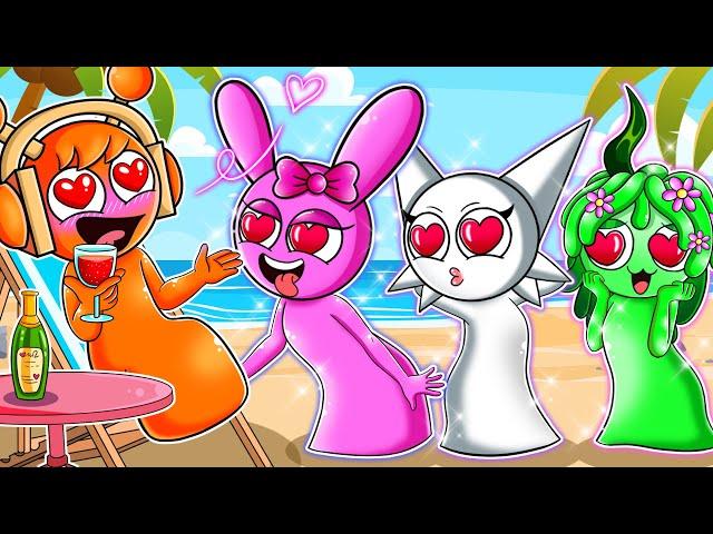 Orange Oren Falls In Love Trap Pinki & Wenda | Incredibox Sprunki Animation