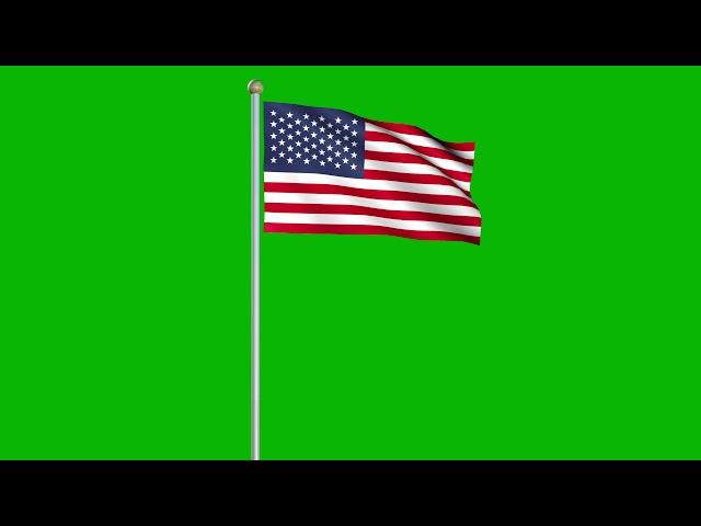 USA Flag #4 - 4K Green screen FREE high quality effects