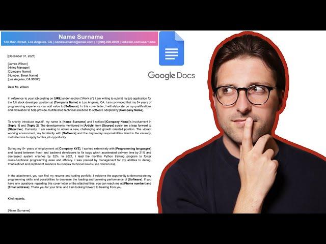 How To Make a Free Cover Letter Template Using Google Docs (2024)