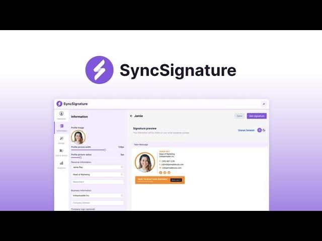 SyncSignature Lifetime Deal - Create professional headshots & branded email signatures in a minute!