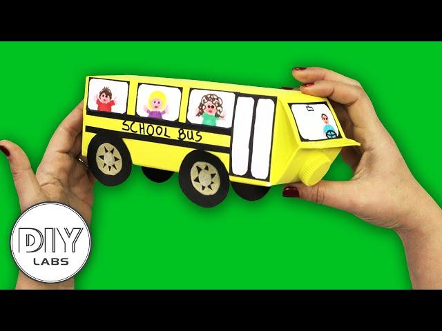 Recycled Milk Carton SCHOOL BUS Craft | Fast-n-Easy | DIY Labs