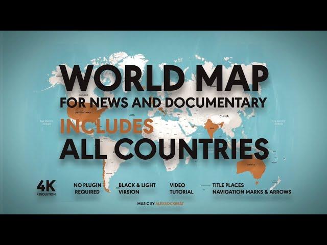 World Map Countries Animation / Travel Map ( After Effects Template )