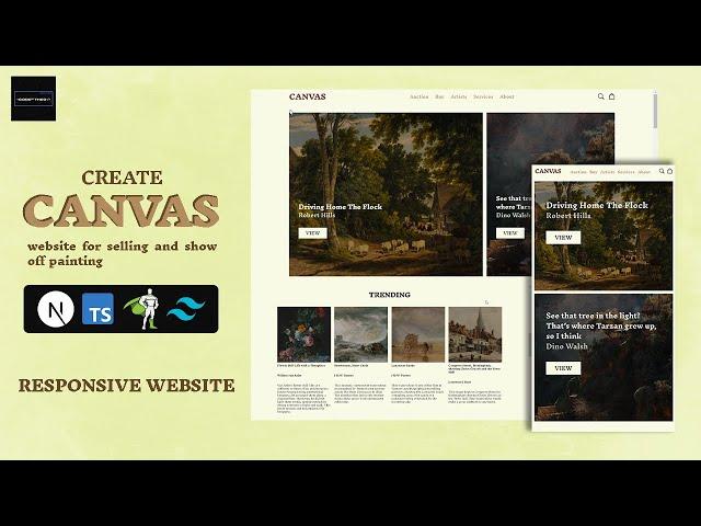 Canvas website | Next JS, Typescript, TailwindCSS, GSAP | One page