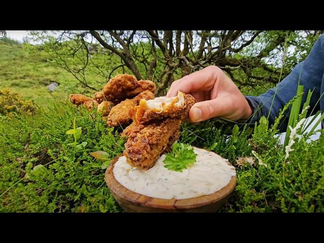 EPIC Fried Chicken with a Rocket Stove | ASMR Cooking & Camping