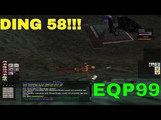 THAT BEAUTIFUL DING NOISE! / EVERQUEST PROJECT 1999 green / CAREER LEVEL 57 NECRO FINALLY GETS 58!!!