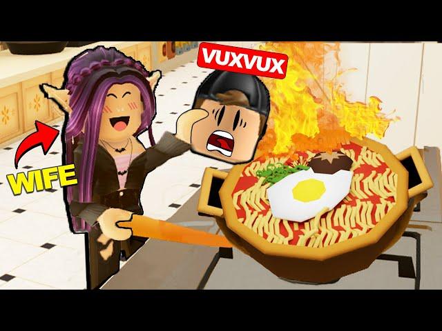 Roblox, BUT my Wife Teaches Me How to Cook K-Food..