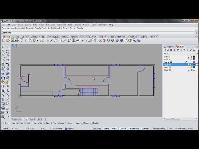 Azuma House Part 1 of 4: Plan drawings in Rhino