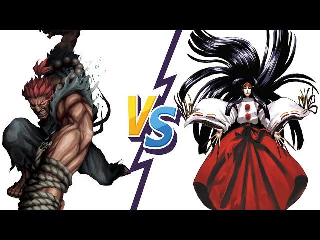 MUGEN Battle - Akuma vs Mizuki Rashojin (Street Fighter vs Samurai Shodown)