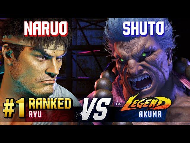 SF6 ▰ NARUO (#1 Ranked Ryu) vs SHUTO (Akuma) ▰ High Level Gameplay