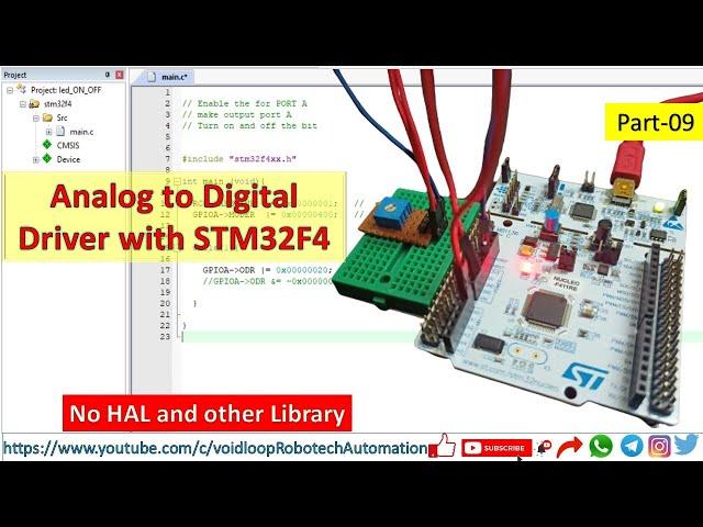 09 ADC driver with STM32F4 Nucleo board || No HAL ||