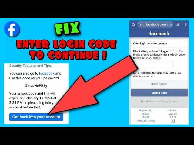 HOW TO GET FACEBOOK RECOVERY CODE? 2024 | HOW TO FIX ENTER LOGIN CODE TO CONTINUE?  2024