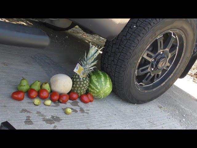 CAR VS FRUIT ( crushing fruit buy truck , car )