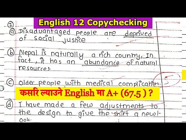 यसरी लेख्दा English मा आउँछ A+। Class 12 English Exam Model Question Paper Solution 2080