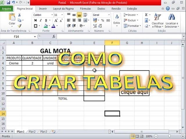 COMO CRIAR PLANILHAS NO EXCEL