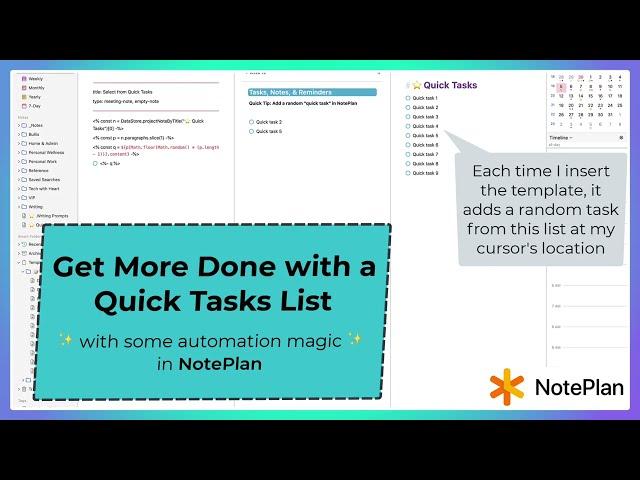 Get More Done with a Quick Tasks List   with some automation magic in NotePlan 