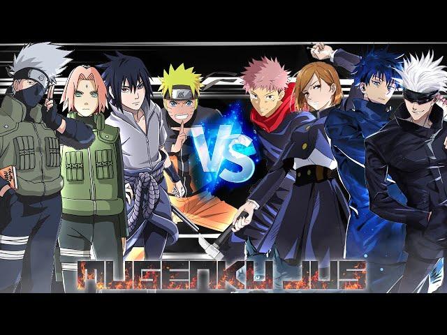 Naruto, Sasuke, Kakashi, Sakura vs Itadori, Megumi, Gojo, Nobara ANIME MUGEN JUS