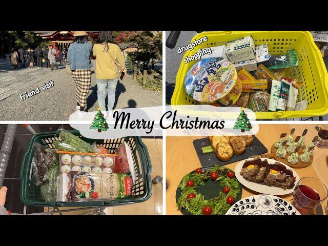 friend visit from SG, drugstore shopping, early Christmas party | living in japan