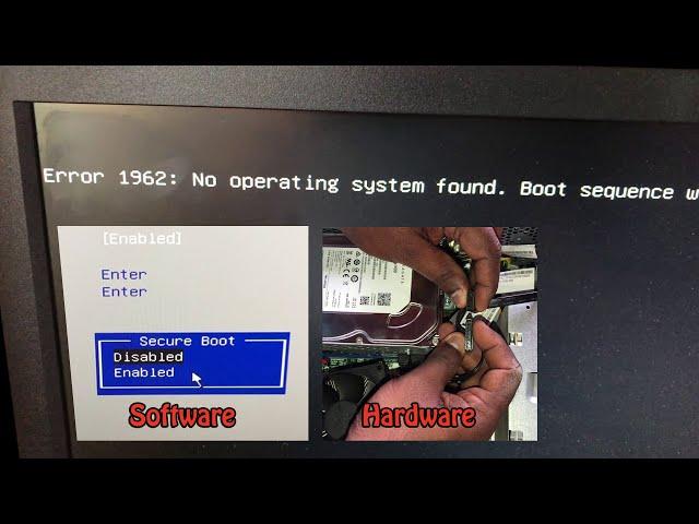 Error 1962: No operating system found. Boot sequence will automatically repeat. "How to fix Lenovo"