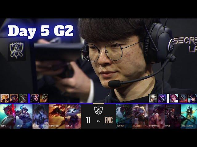 T1 vs FNC | Day 5 LoL Worlds 2022 Main Group Stage | T1 vs Fnatic - Groups full game