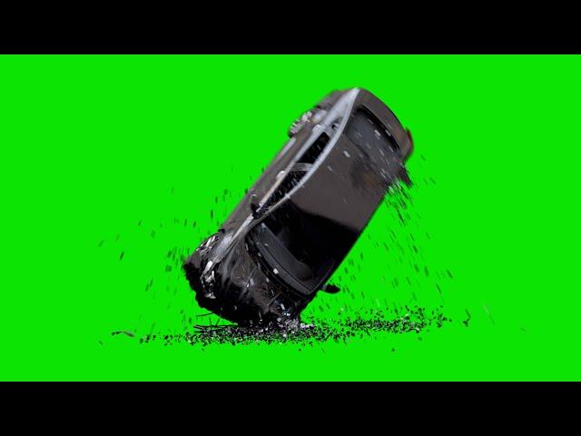 Black Car_ 02 Crash - Accident - Green Screen - 16 || 4K   Google Drive Link