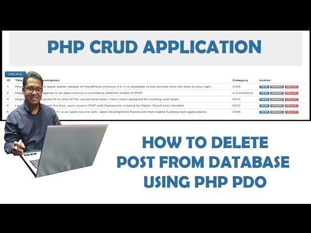 How to delete post or record using PHP PDO Part-10