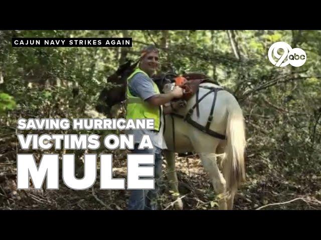 On a mule, Cajun Navy volunteer from Tennessee brings aid to flood-ravaged North Carolina