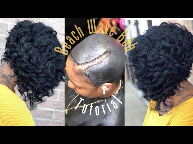 How to do a  Quickweave CURLY Beach wave bob  | No Leave Out On a Protective cap|  detailed Tutorial