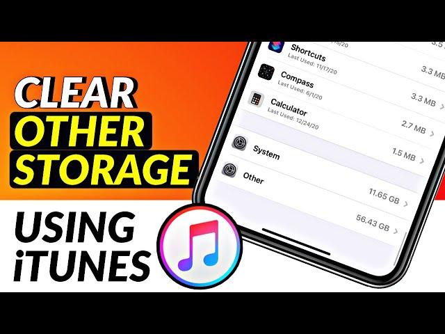 How to delete Other Storage from iPhone I Clear Other Storage in iPhone Using iTunes I PC Method