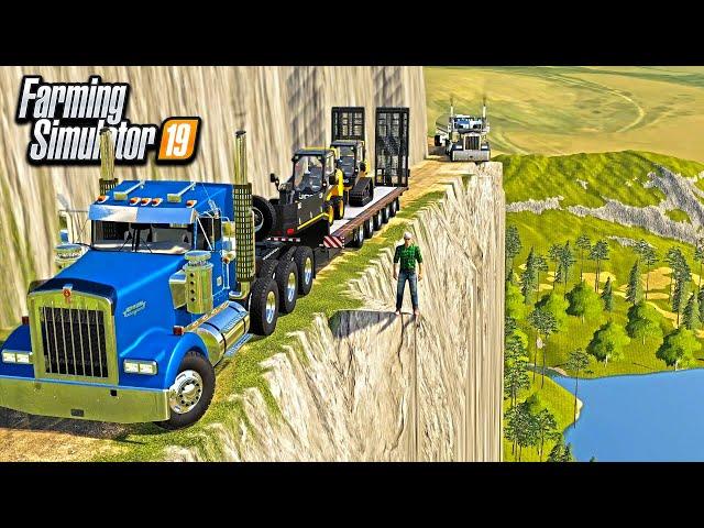 EXTREME MOUNTAIN TRUCKING CONTRACT! (3,000 FT DROP OFF CLIFF!) | FARMING SIMULATOR 2019