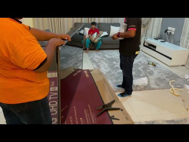 Unboxing 75” LG UHD TV AI ThinQ