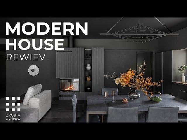 Inside a black minimalist house with an amazing view over the forest | 1900 sqft House Overview