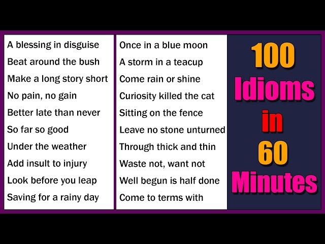 100 The Most Common Idioms in 60 Minutes | C1 C2 Level English