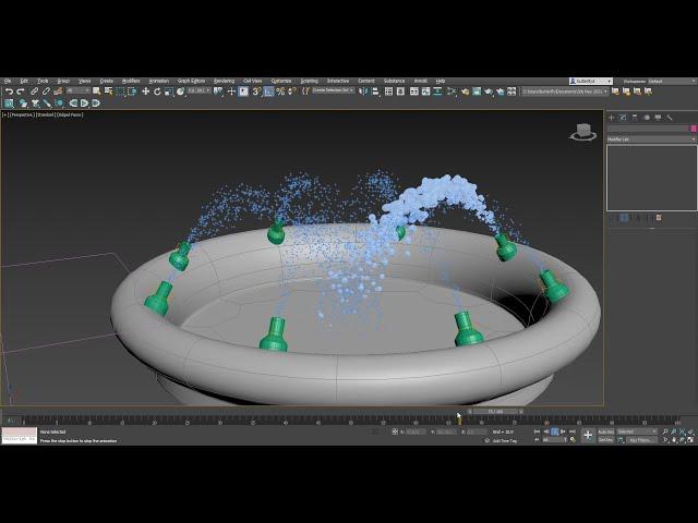 3Ds Max 강좌, Particle Systems_Super Spray 응용, 물줄기 표현하기