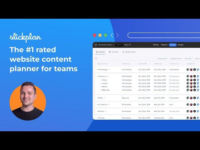 Slickplan’s Content Planner