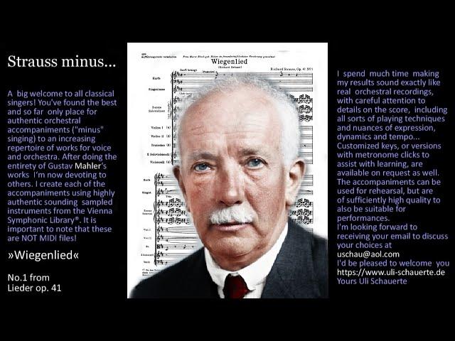 Richard Strauss Wiegenlied op. 41.1 just orchestral accompaniment playback karaoke (excerpt)