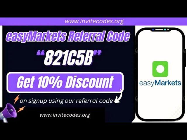 easyMarkets Referral Code (821C5B) Get 10% Discount.