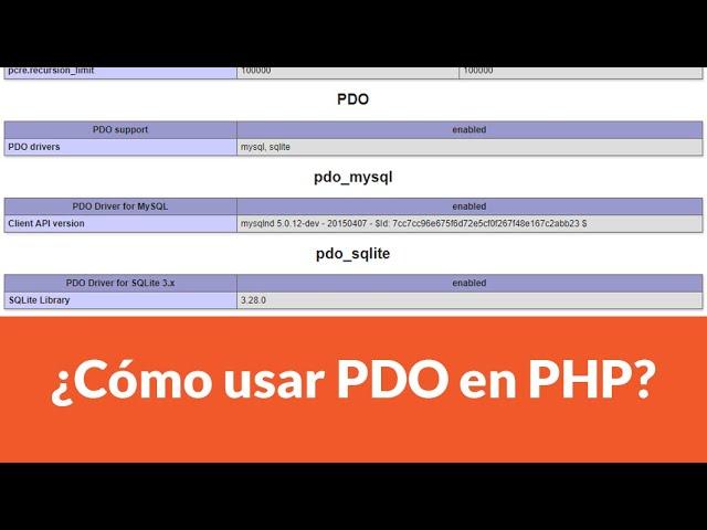 ¿Cómo se usa PDO? Primeros pasos | PHP y MySQL