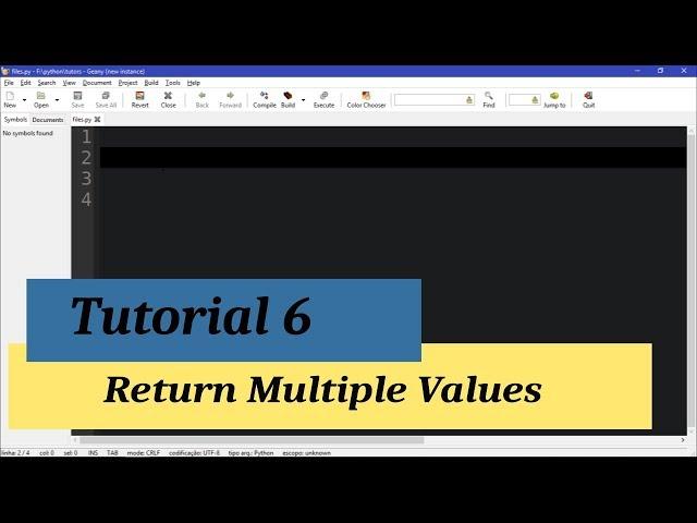 Python Intermediate I Tutorial 6 - Return Multiple Values