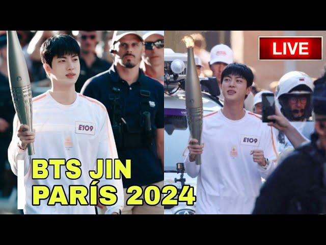 LIVEBTS JIN CARRYING THE OLYMPIC TORCH AT PARIS OLYMPICS 2024