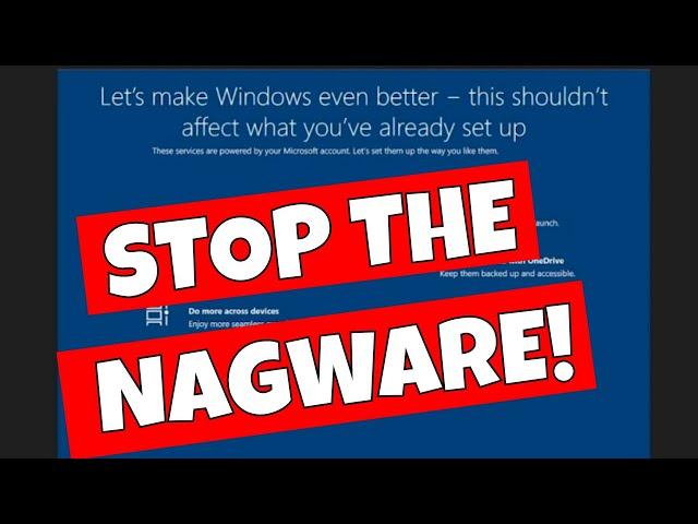 STOP The NEW Windows 10 Nagware & Services Pop Up