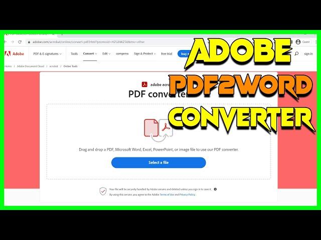 Adobe Word to PDF converter online - Adobe Acrobat Online PDF Converter