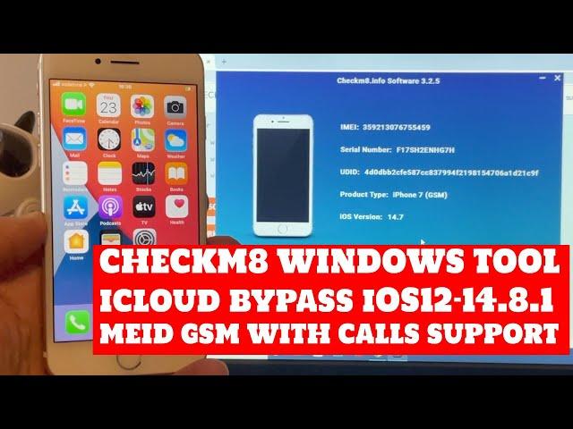 New CheckM8 iCloud Bypass windows Tool MEID GSM with calls 12 - 14.8.1 checkra1n required