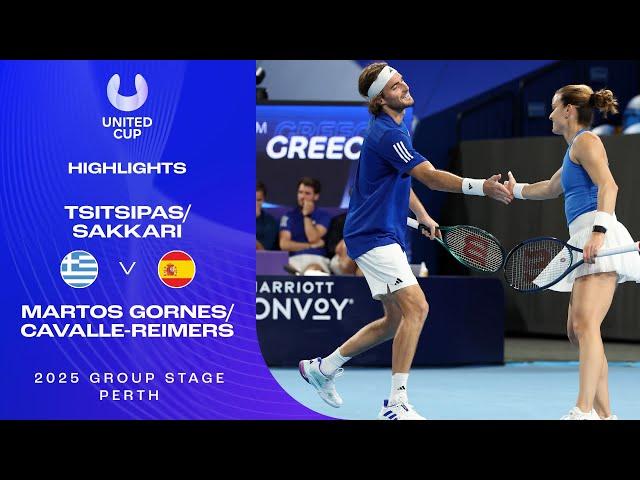 Sakkari/Tsitsipas v Cavalle-Reimers/Martos Gornes Highlights | United Cup 2025 Group C