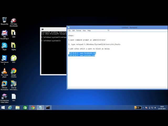 how to block and unblock websites without any software using cmd