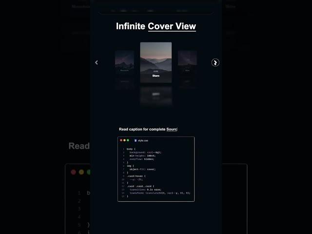 ️ Infinite Cover View 2025!  | Smooth Scrolling Effect in 60 Seconds||#shorts #shortvideo #js