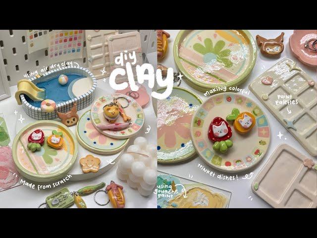 making clay trinket dishes and palettes using air dry clay / no bake